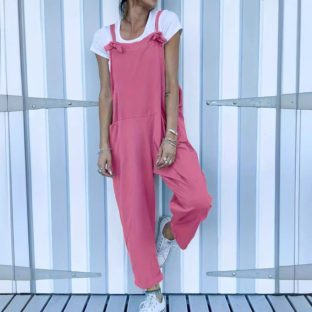 Women's Loose Sleeveless Workwear Camisole Jumpsuit