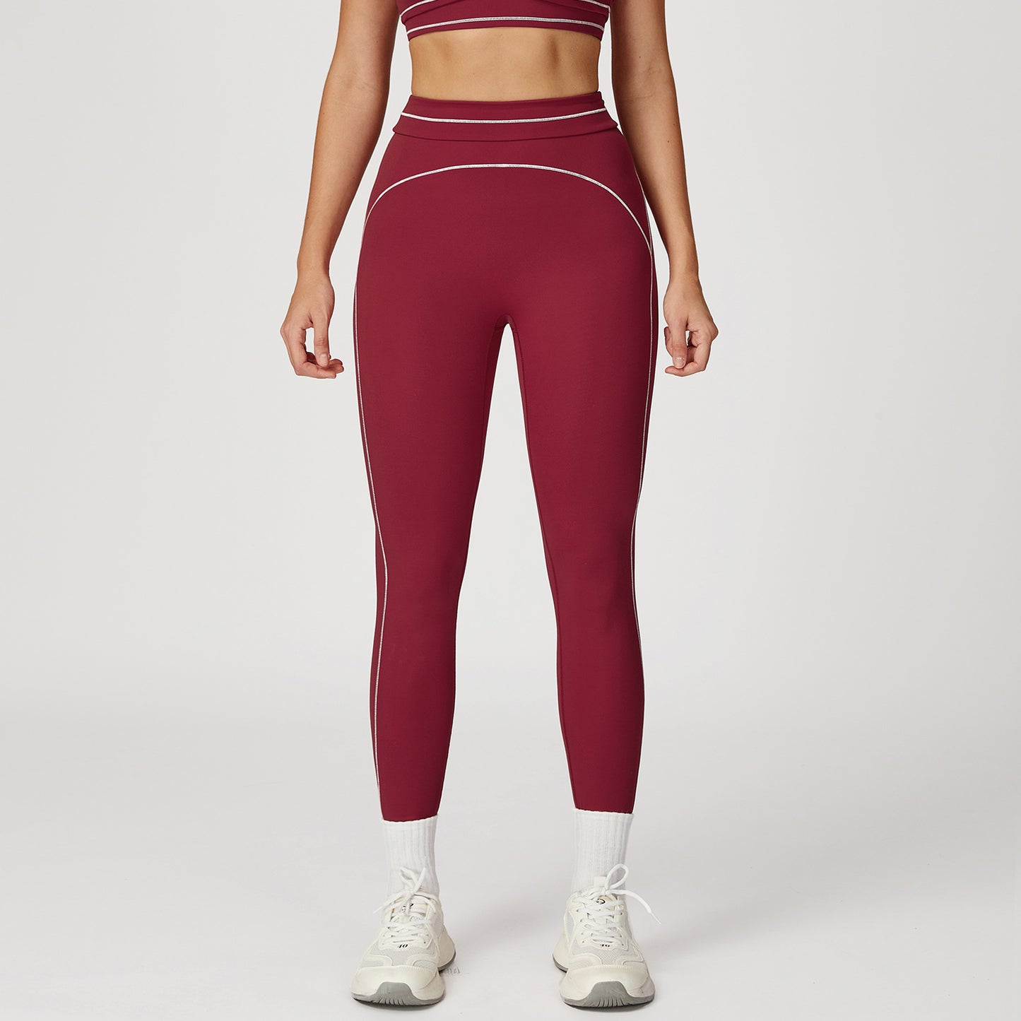 Contrast Color Brushed Sports Stitching Yoga