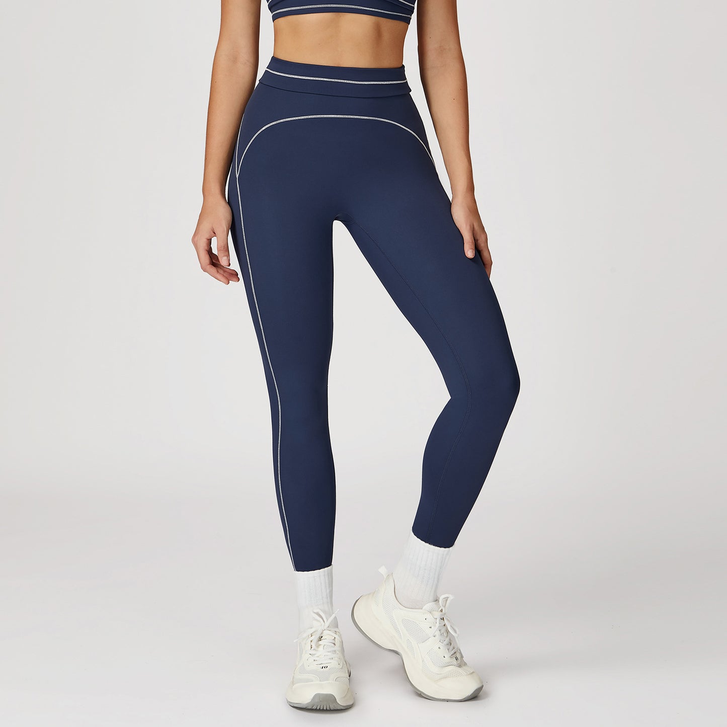 Contrast Color Brushed Sports Stitching Yoga