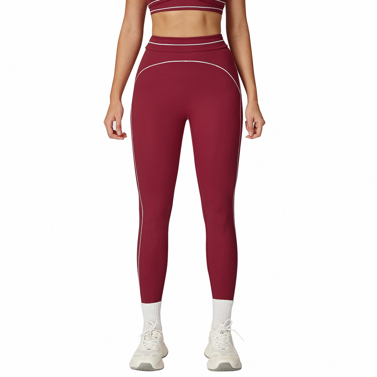 Contrast Color Brushed Sports Stitching Yoga
