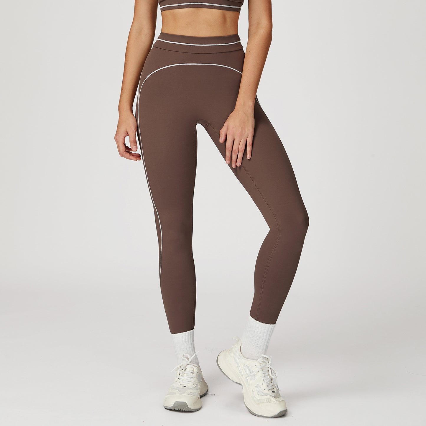 Contrast Color Brushed Sports Stitching Yoga