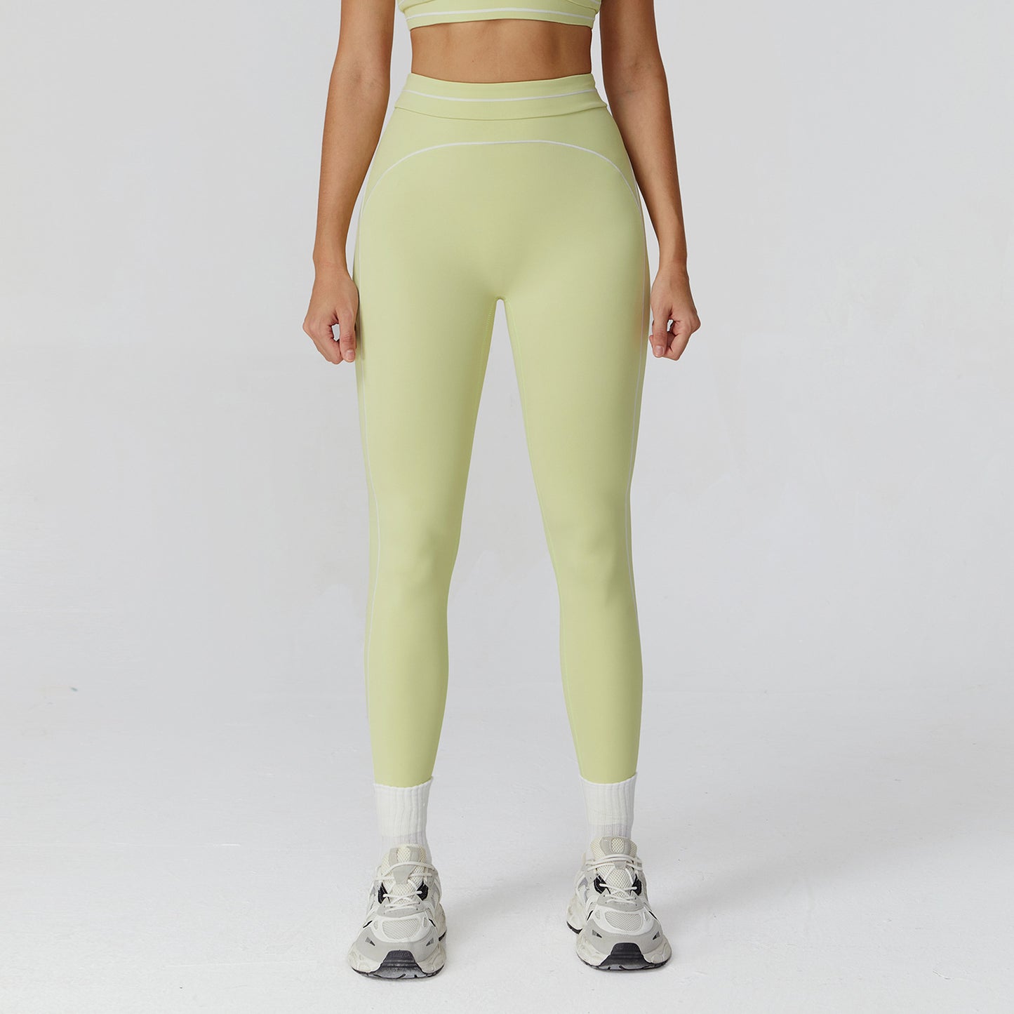 Contrast Color Brushed  Sports Stitching Yoga